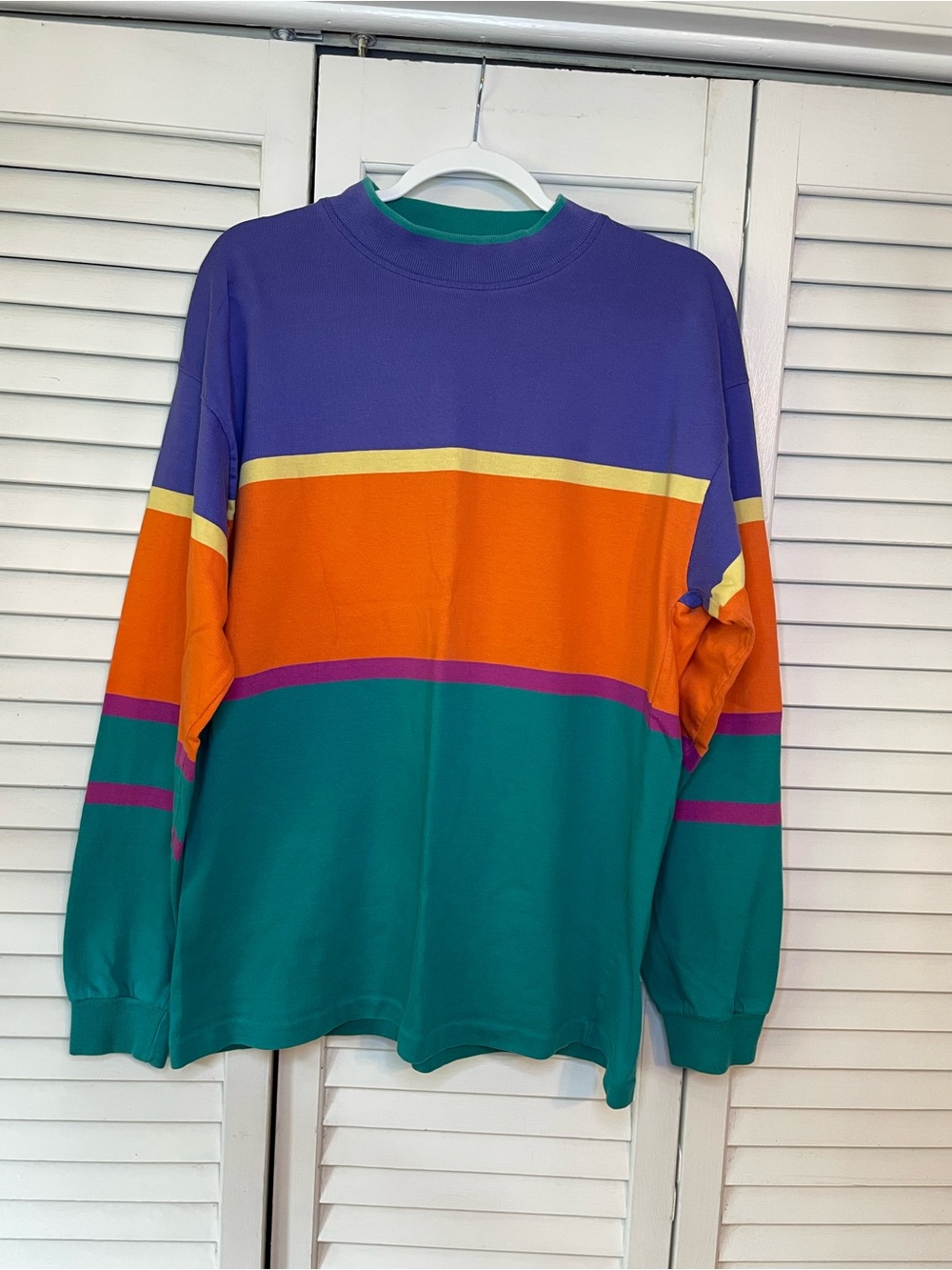 Vintage 1990’s Land’s End Men’s Multicolored Striped Shirt